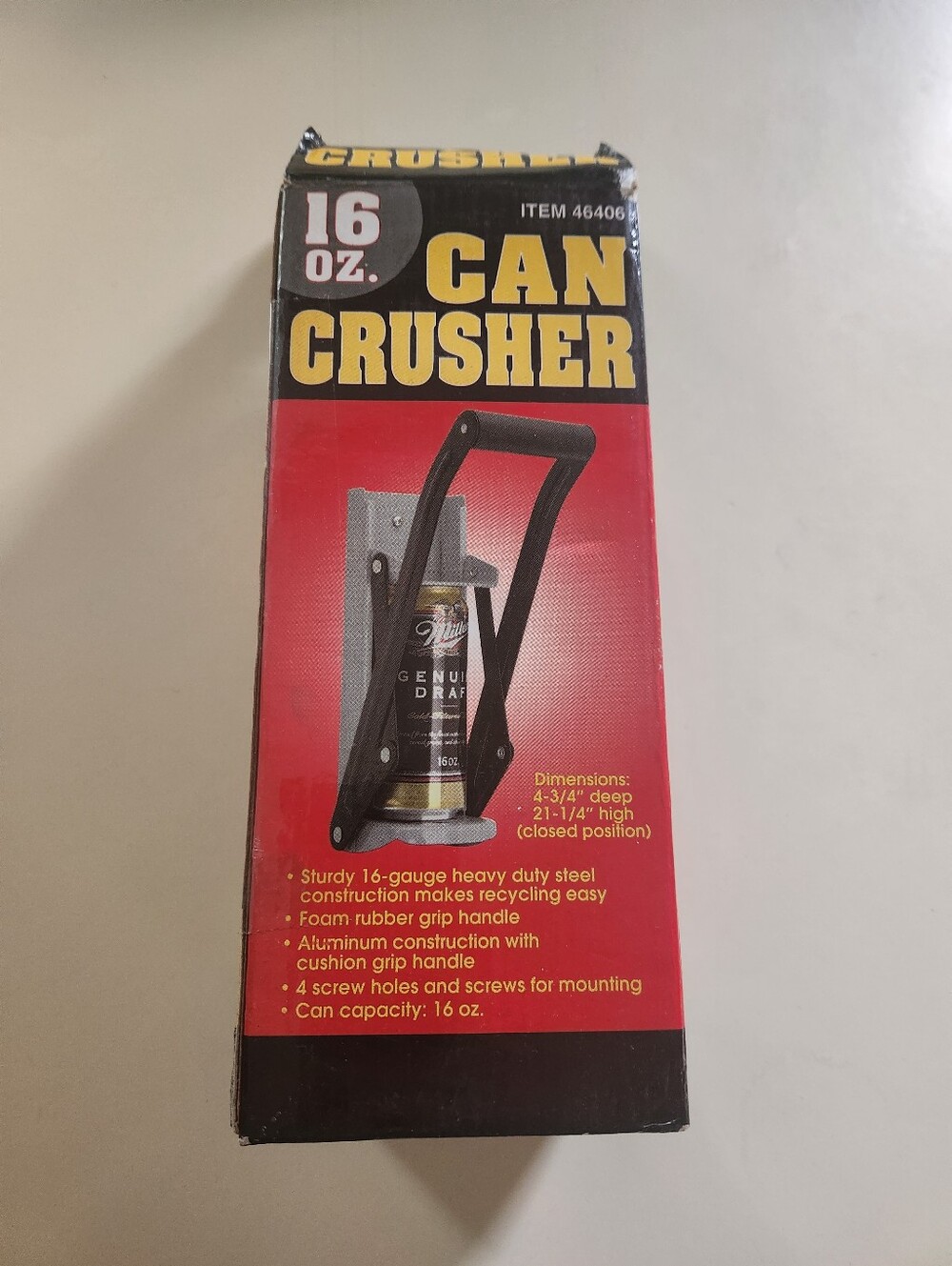 Harbor Freight 16 oz Can Crusher - Black/Red